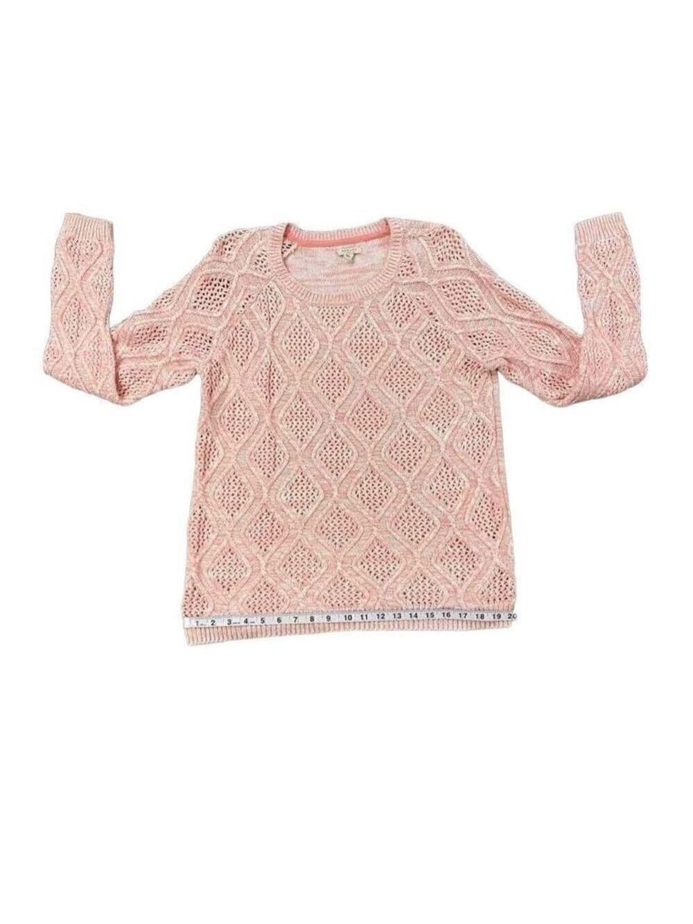 Sonoma Goods For Life Marled Cable Knit Diamond Pattern Sweater Pink Size Large - Picture 8 of 12